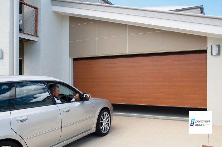 Sectional garage Door Contemporary Brown