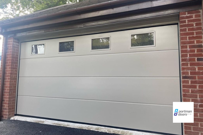 Sectional garage Door Rib Glazed Windows