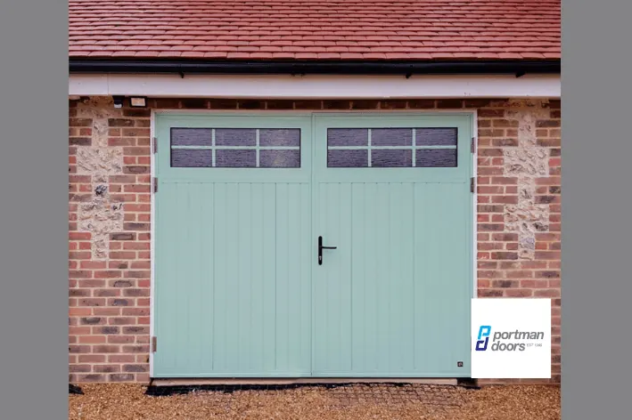 Side hinged garage doors