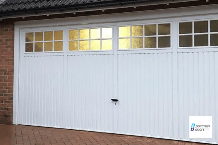 White up and over garage door